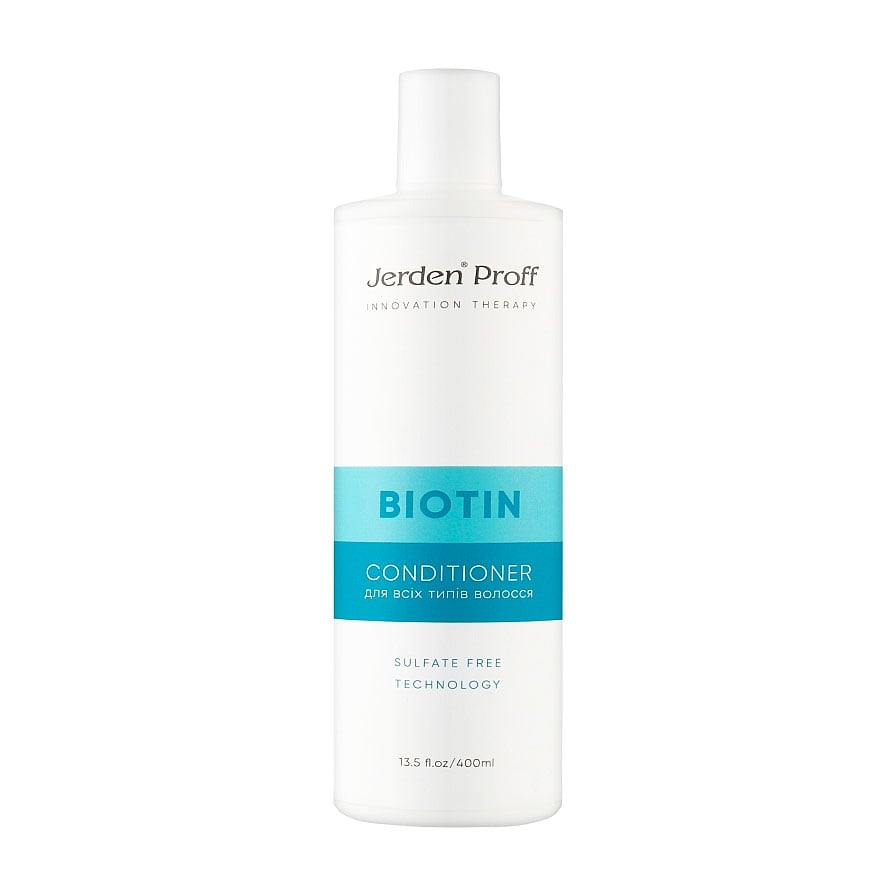 Безсульфатний кондиціонер для волосся Jerden Proff Biotin Conditioner з біотином та колагеном, 400 мл